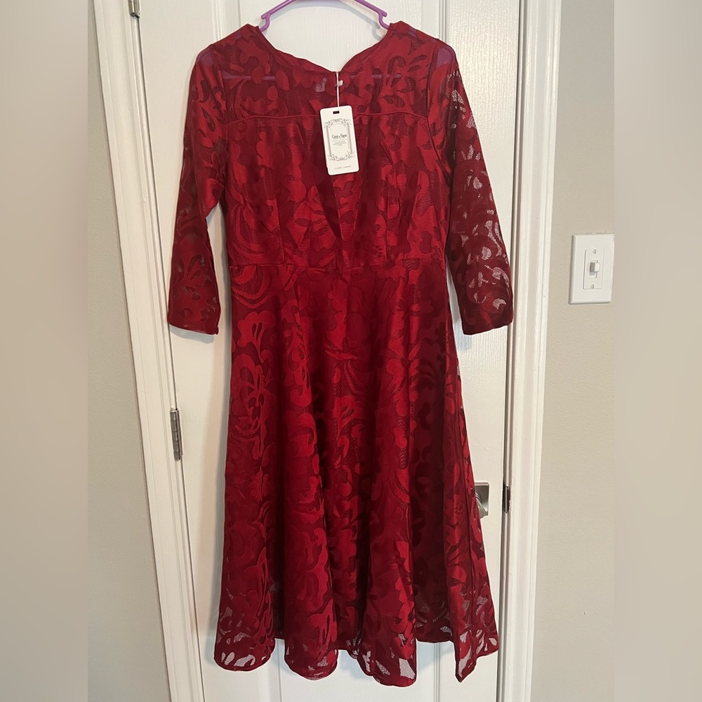 Red dress ( 3/4 sleeves )